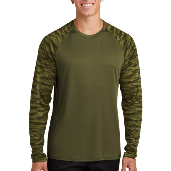 Sport Tek Drift Camo Colorblock Long Sleeve Tee ST376LS Drift Camo Colorblock Long Sleeve Tee Thumbnail