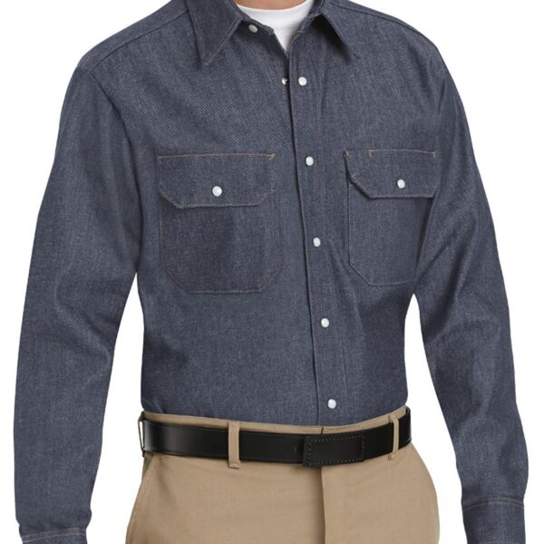 Red Kap Men's Tall Deluxe Denim Long Sleeve Shirt SD78T Men's Tall Deluxe Denim Long Sleeve Shirt Thumbnail