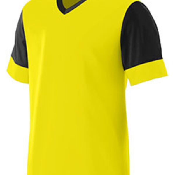 Youth Wicking Polyester V-Neck Jersey with Contrast Sleeves Thumbnail